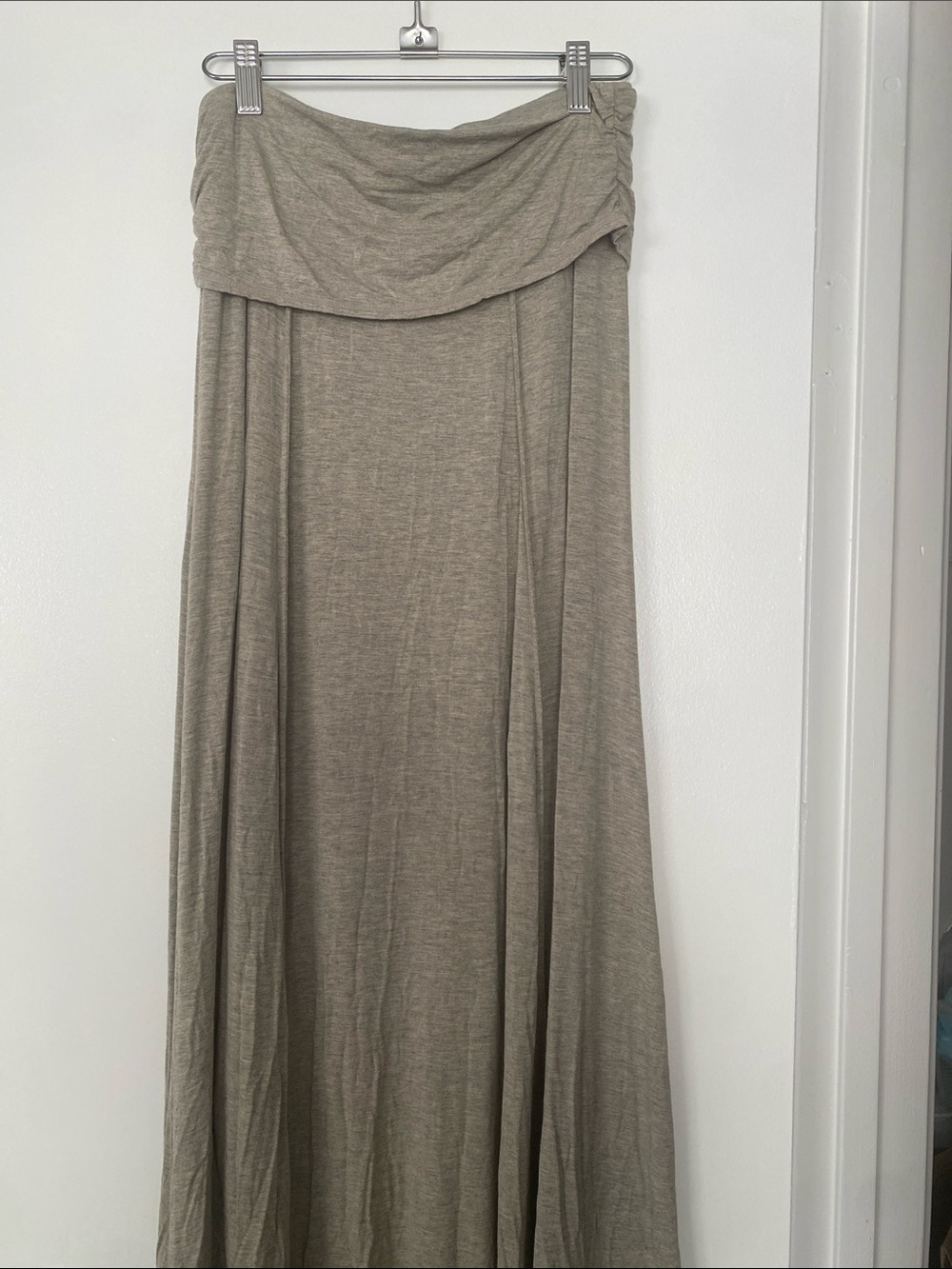 Max Studio Gray Fold-Over Waist Maxi Skirt